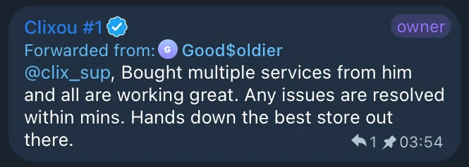 Customer feedback screenshot 4 published by Clixou